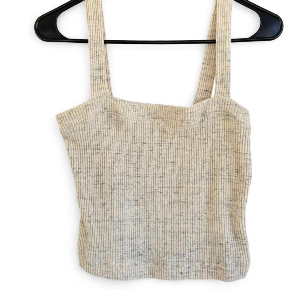 Project Social T Cream Speckled Ribbed Tank Top